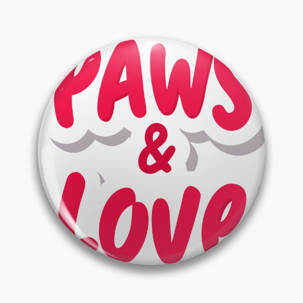 Item preview, Bold Red PAWS and LOVE Text with Gray Shadow on Black Background designed and sold by Creative88Art.