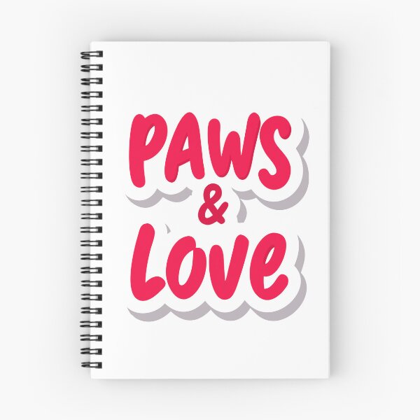 Item preview, Bold Red PAWS and LOVE Text with Gray Shadow on Black Background designed and sold by Creative88Art.