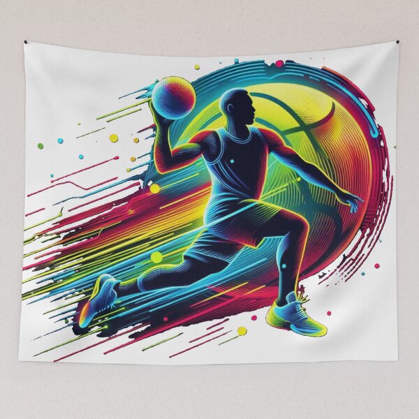 Item preview, A silhouette of a basketball player in motion designed and sold by VladisWorld.