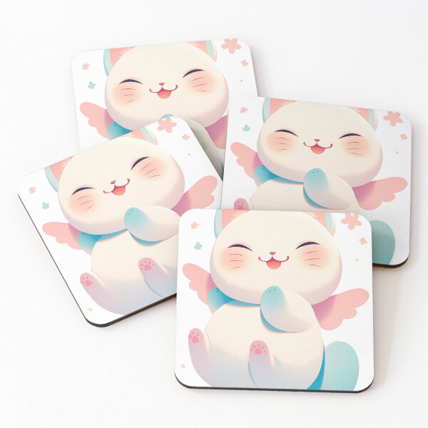 Item preview, Floating Angel Cat - Whimsical Pastel Fantasy Art designed and sold by DKRPalette.