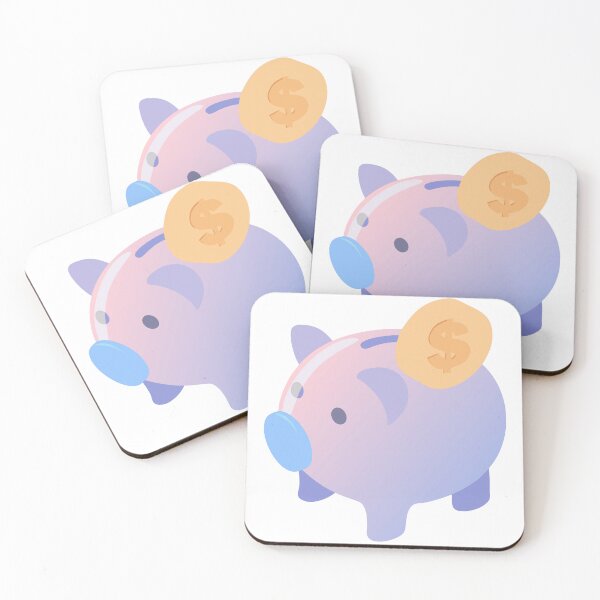 Item preview, Gradient Piggy Bank with Coin on Black Background designed and sold by Creative88Art.