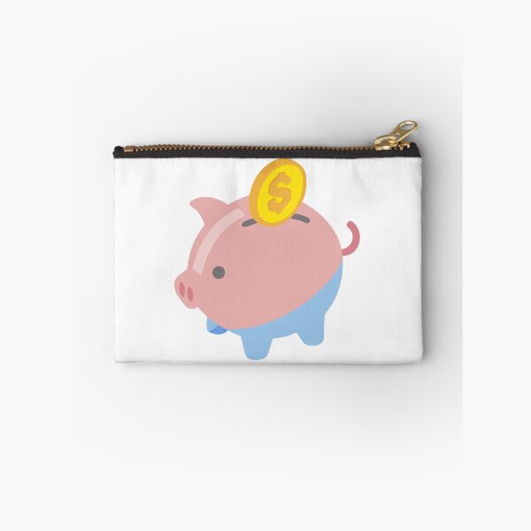 Item preview, Illustration of Pink Piggy Bank with Gold Coin and Blue Pants designed and sold by Creative88Art.
