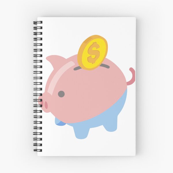 Item preview, Illustration of Pink Piggy Bank with Gold Coin and Blue Pants designed and sold by Creative88Art.