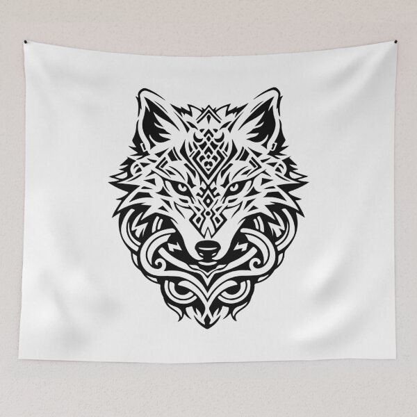 Item preview, Wolf Head Norse Style Tee designed and sold by fizzytees.