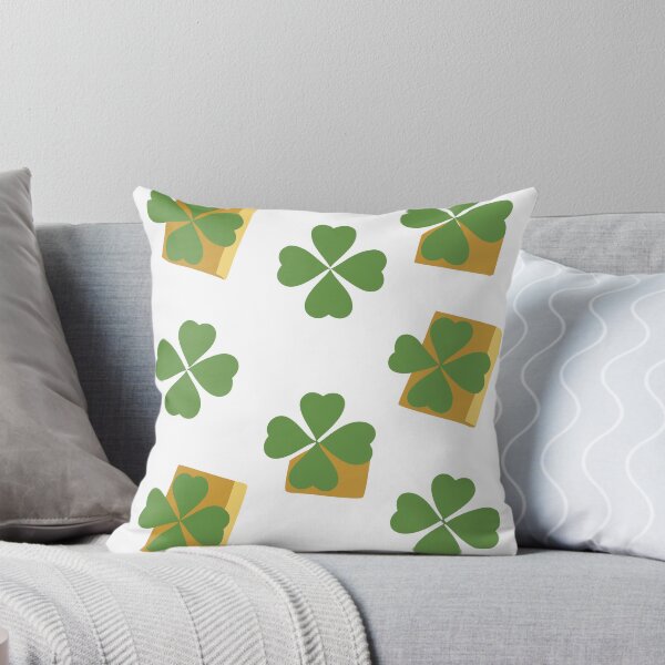 Item preview, Pattern of Green Four Leaf Clovers and Gold Squares on Black designed and sold by Creative88Art.