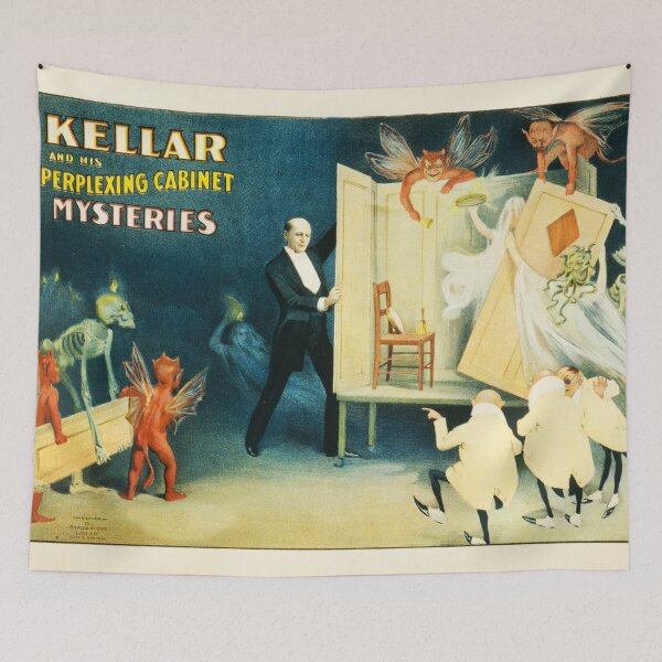 Item preview, Vintage Keller Illusionist Magic Magician poster art designed and sold by Vintage Designs +.