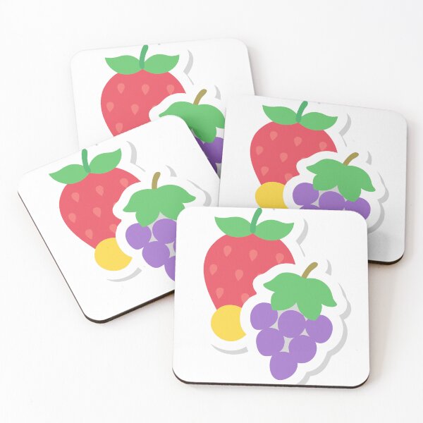 Item preview, Cartoon Illustration of Strawberry and Grapes on Black Background designed and sold by Creative88Art.