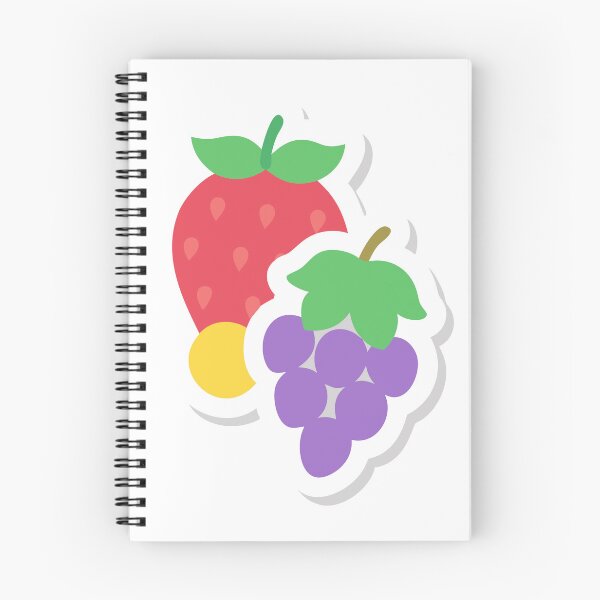 Item preview, Cartoon Illustration of Strawberry and Grapes on Black Background designed and sold by Creative88Art.