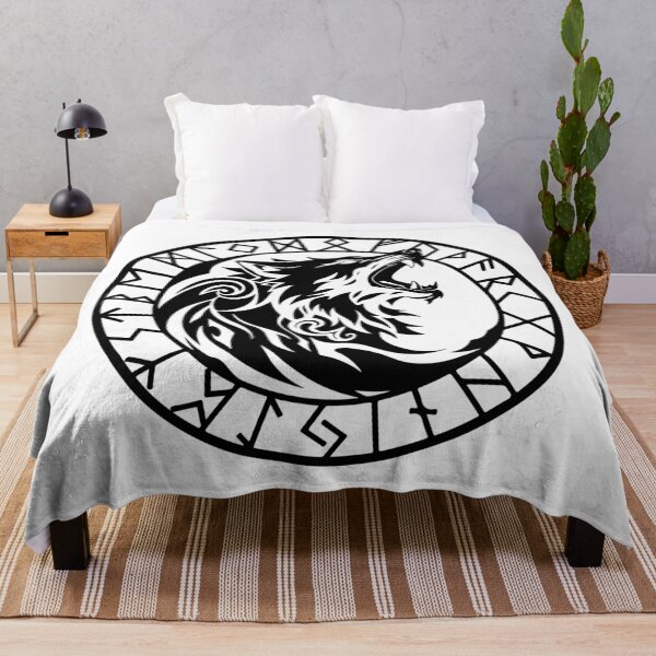 Item preview, Howling Wolf with Vegvisir - Norse Protection Tee designed and sold by fizzytees.