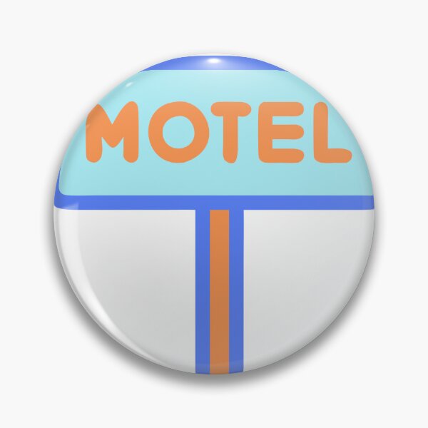 Item preview, Cartoon Style Motel Sign with Bold Orange Letters on Black Background designed and sold by Creative88Art.