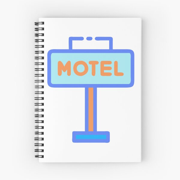 Item preview, Cartoon Style Motel Sign with Bold Orange Letters on Black Background designed and sold by Creative88Art.