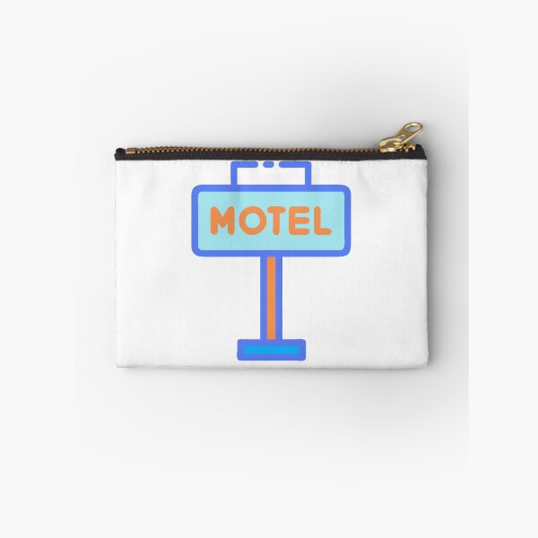 Item preview, Cartoon Style Motel Sign with Bold Orange Letters on Black Background designed and sold by Creative88Art.