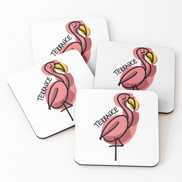 Item preview, Terrance - Grumpy Cute Flamingo (overprint) designed and sold by …and other places.