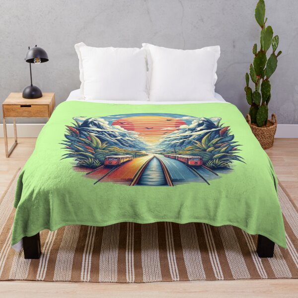 Item preview, Vintage Retro Sunset Train Journey – Surreal Landscape Digital Art designed and sold by Design by Anthony .