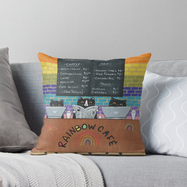 Item preview, Caturday at the Rainbow Cafe designed and sold by KilkennyCat Art.