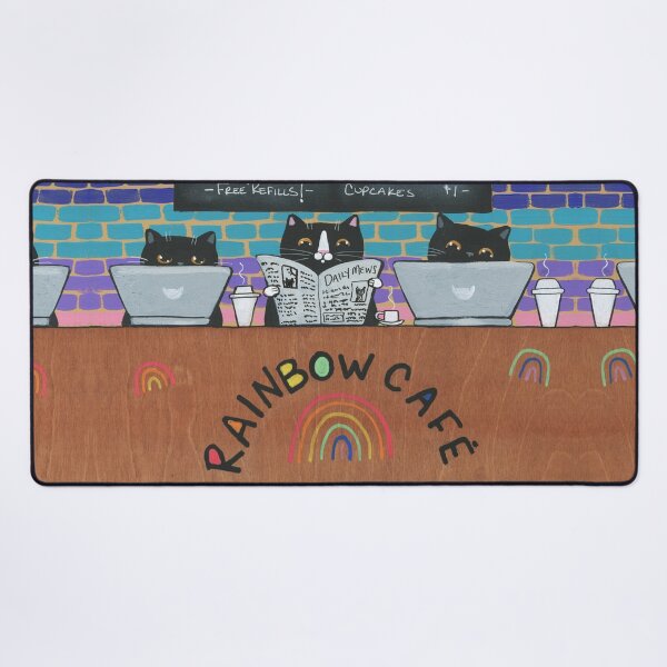 Item preview, Caturday at the Rainbow Cafe designed and sold by KilkennyCat Art.