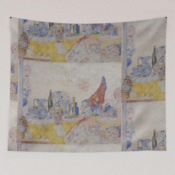 Item preview, Painting, Theatrical Still Life with Masks and Skull designed and sold by DAMADRAMA.
