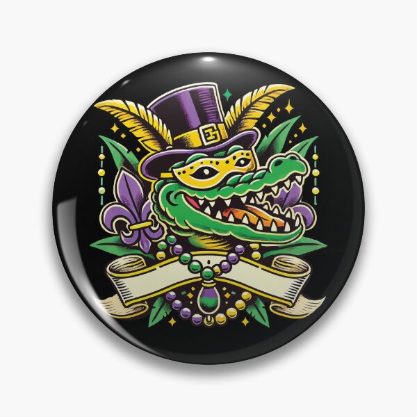 Item preview, Mardi Gras Alligator Mask Fleur De Lis Beads designed and sold by LuminOrb.