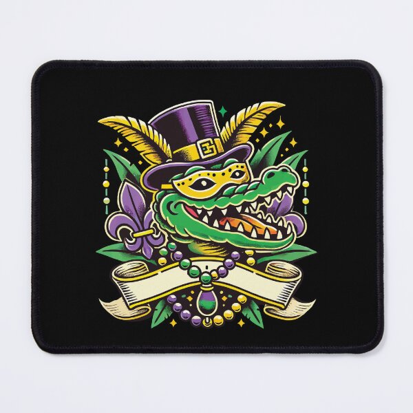 Item preview, Mardi Gras Alligator Mask Fleur De Lis Beads designed and sold by LuminOrb.