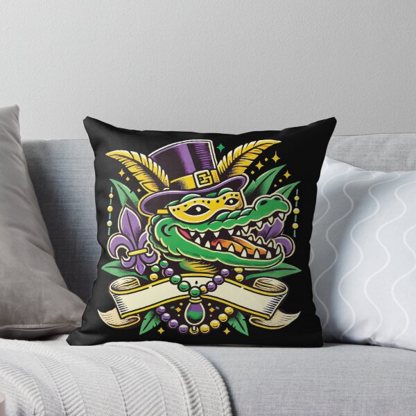 Item preview, Mardi Gras Alligator Mask Fleur De Lis Beads designed and sold by LuminOrb.