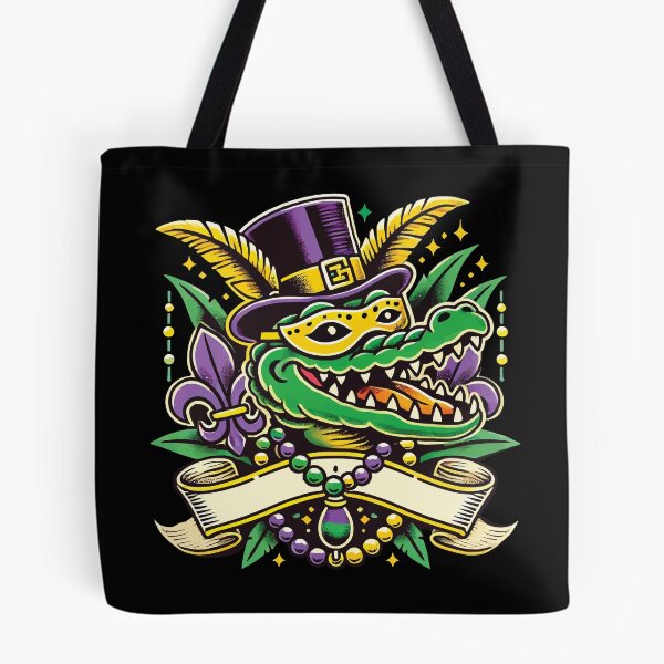 Item preview, Mardi Gras Alligator Mask Fleur De Lis Beads designed and sold by LuminOrb.