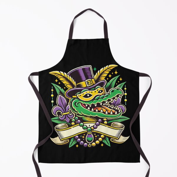 Item preview, Mardi Gras Alligator Mask Fleur De Lis Beads designed and sold by LuminOrb.
