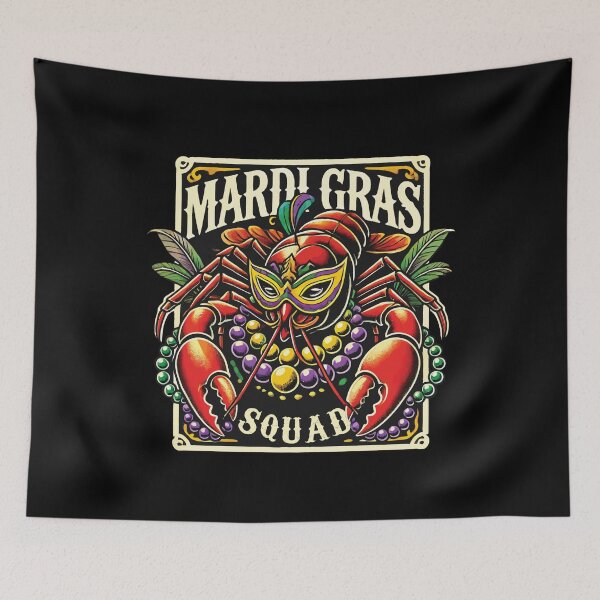 Item preview, Mardi Gras Squad Lobster Mask Beads Fun designed and sold by LuminOrb.
