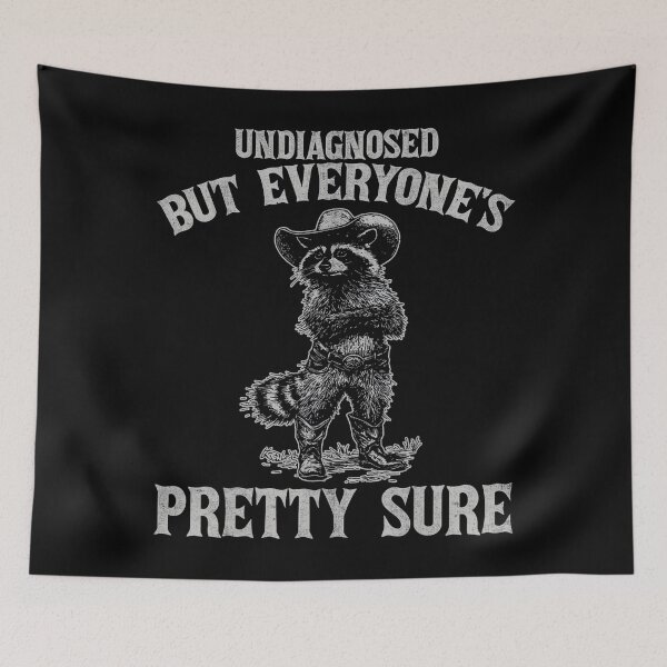 Item preview, Undiagnosed But Everyone's Pretty Sure Cowboy Raccoon designed and sold by FantasyFablesC.