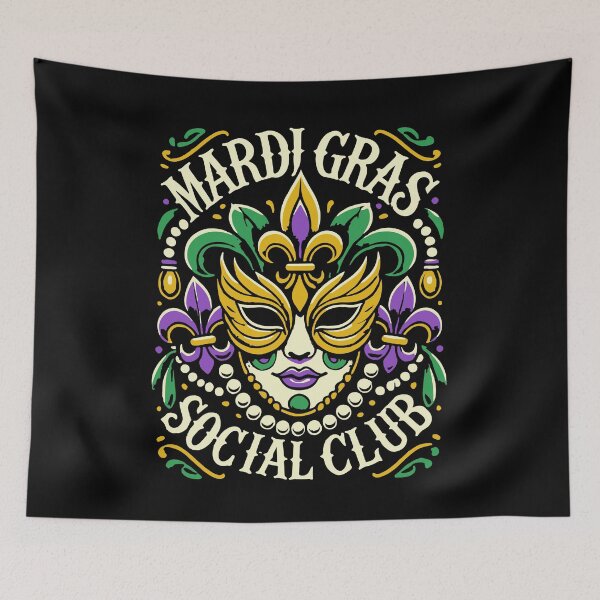 Item preview, Mardi Gras Social Club Mask Celebration designed and sold by LuminOrb.