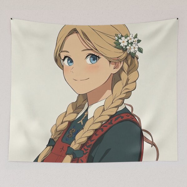 Item preview, Norwegian woman | Anime style designed and sold by ComicsFactory.