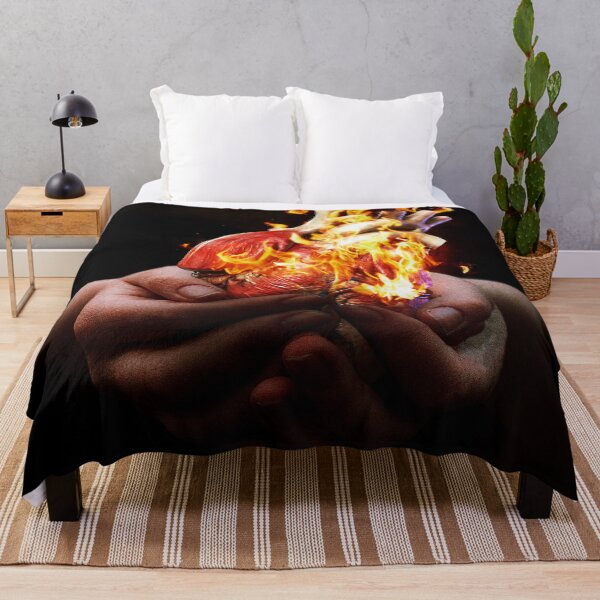 Item preview, The Sacred Cleanse: Hands Holding a Fiery Heart designed and sold by seamless.