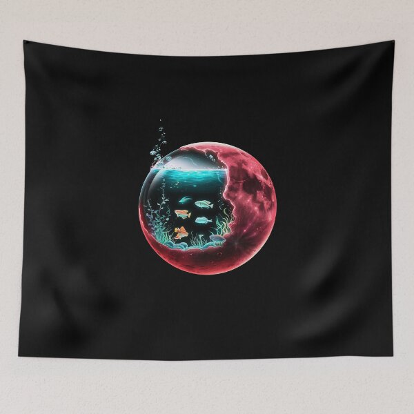 Item preview, Colorful fish tank dancing under the red moonlight! designed and sold by ATOTI.