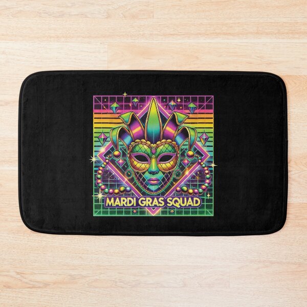 Item preview, Mardi Gras Squad Retro Synthwave Mask Festival designed and sold by LuminOrb.