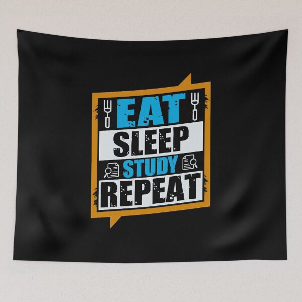 Item preview, Eat Sleep Study Repeat – Funny Student Life Design designed and sold by BogskyShop.