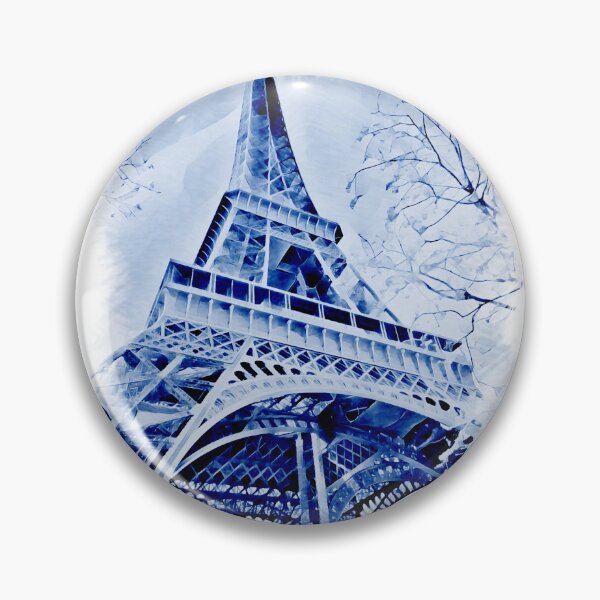 Item preview, Eiffel Tower in blue colours ,winter time  designed and sold by wallartofmio.