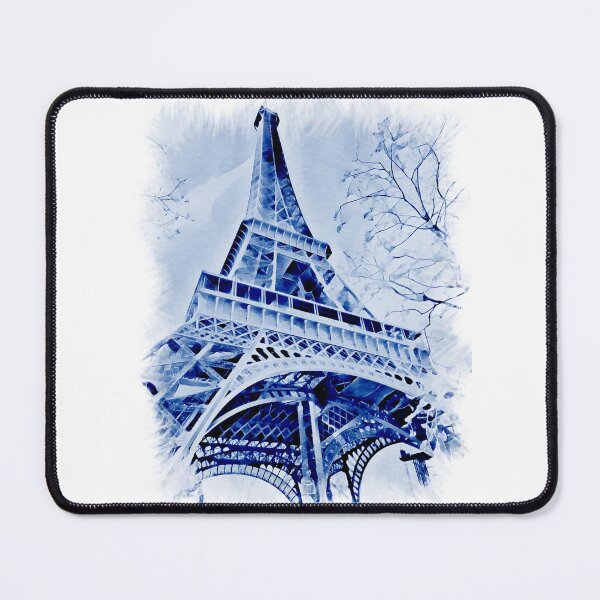 Item preview, Eiffel Tower in blue colours ,winter time  designed and sold by wallartofmio.