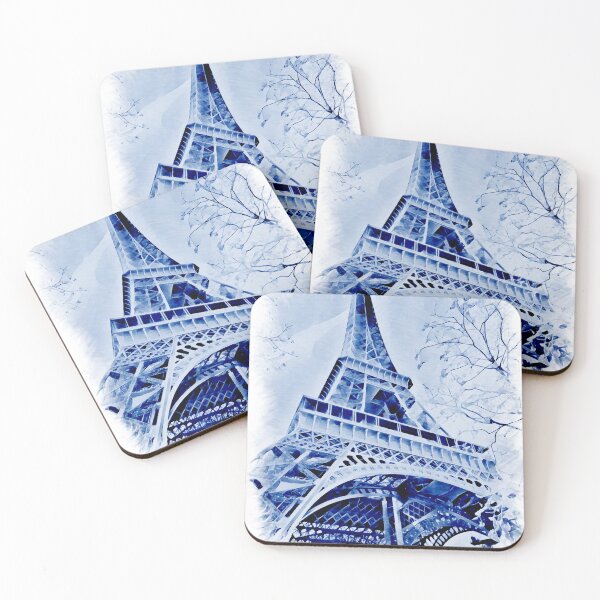 Item preview, Eiffel Tower in blue colours ,winter time  designed and sold by wallartofmio.