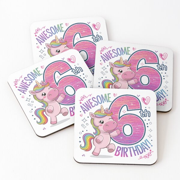 Item preview, 6th Birthday Unicorn Party Design for Girls Awesome  designed and sold by luckytua789.