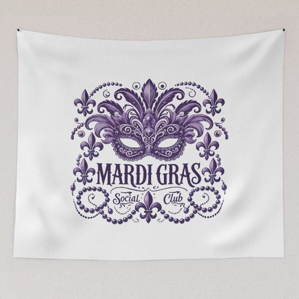 Item preview, Mardi Gras Social Club Vintage Style Elegance designed and sold by LuminOrb.