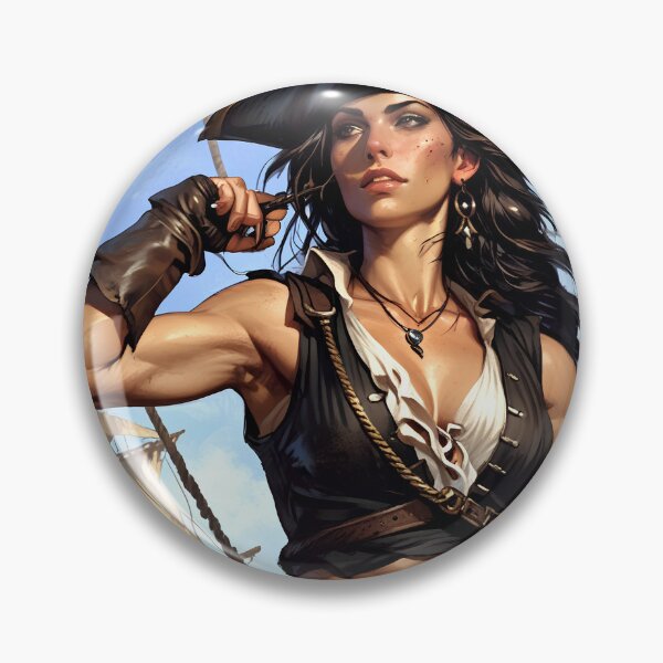Item preview, Beautiful strong Pirate Queen illustration  designed and sold by Vintage Designs +.