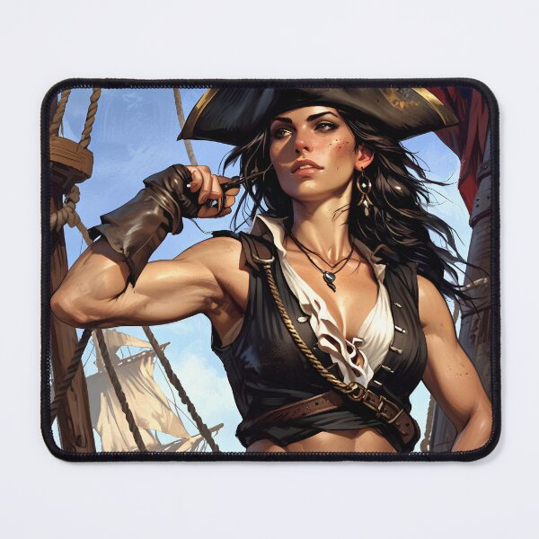 Item preview, Beautiful strong Pirate Queen illustration  designed and sold by Vintage Designs +.