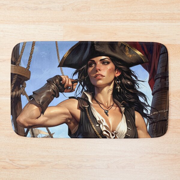 Item preview, Beautiful strong Pirate Queen illustration  designed and sold by Vintage Designs +.