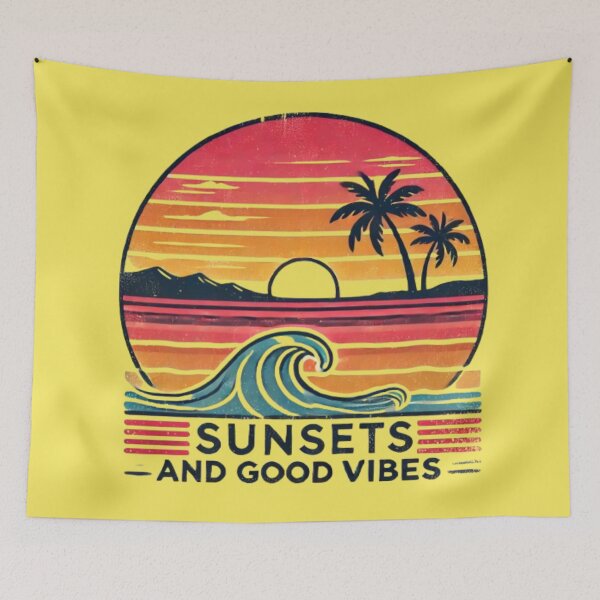 Item preview, Sunsets and Good Vibes | Vintage Summer Feel-Good Graphic designed and sold by harmzk90.