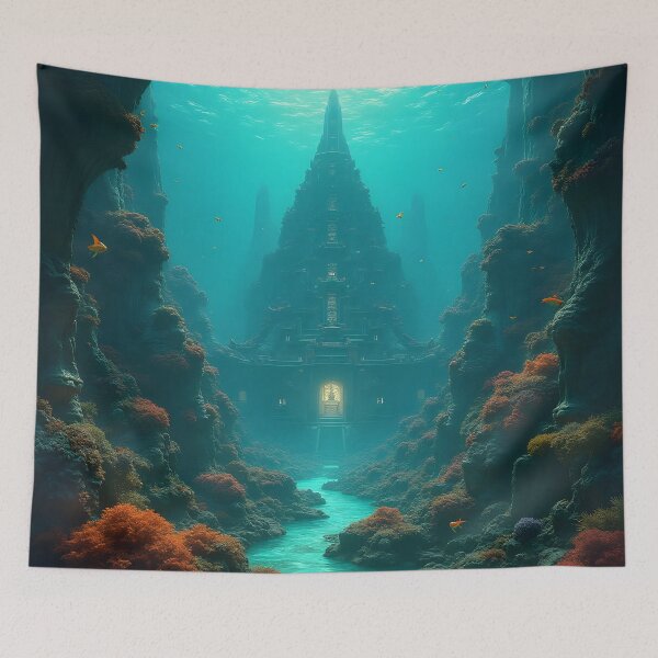 Item preview, underwater steampunk scene. The city beneath the sea designed and sold by vividcrucibledesigns.