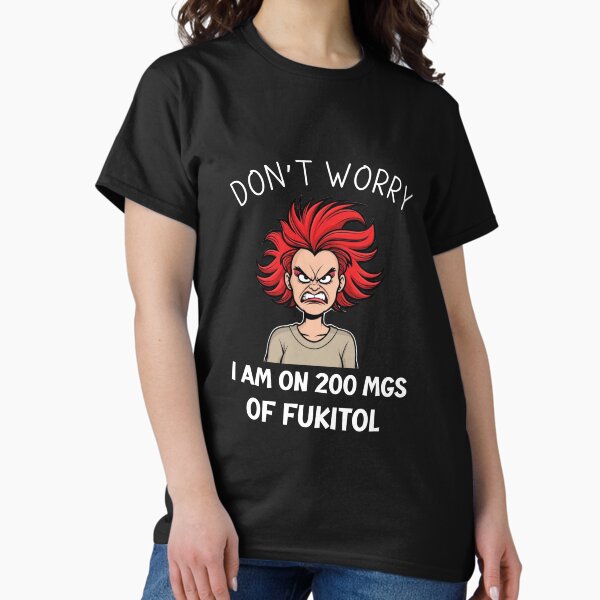 Aperçu de l'œuvre T-shirt classique Crazy Woman Fukitol créée et vendue par MellowMotive.