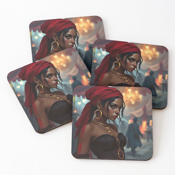 Item preview,  Beautiful Romani Gypsy girl illustration designed and sold by Vintage Designs +.