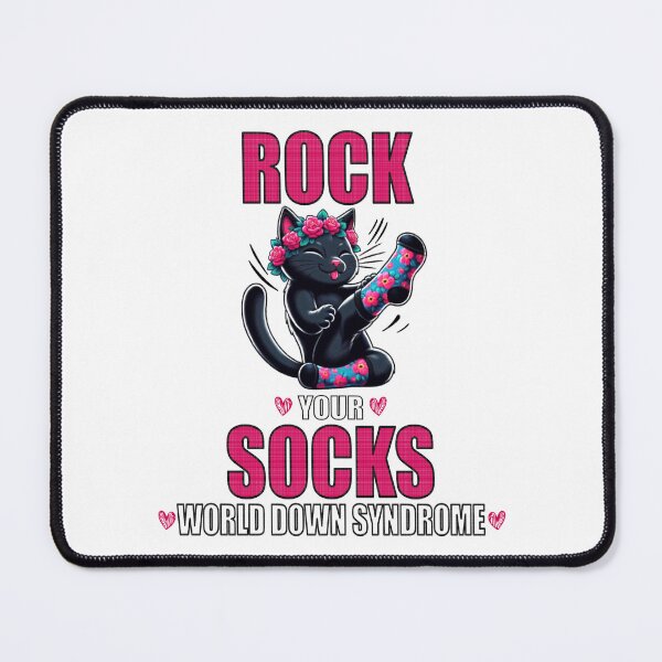 Item preview, Rock Your Socks World Down Syndrome Cute Black Cat Wear Socks designed and sold by Creat-Des.