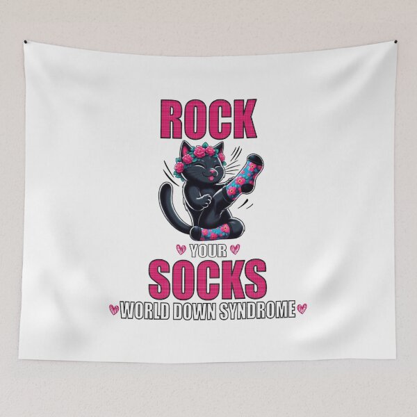 Item preview, Rock Your Socks World Down Syndrome Cute Black Cat Wear Socks designed and sold by Creat-Des.