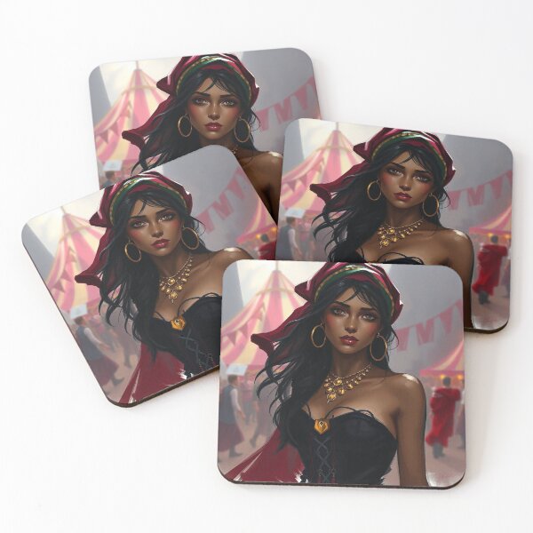 Item preview,  Beautiful Romani Gypsy girl illustration designed and sold by Vintage Designs +.