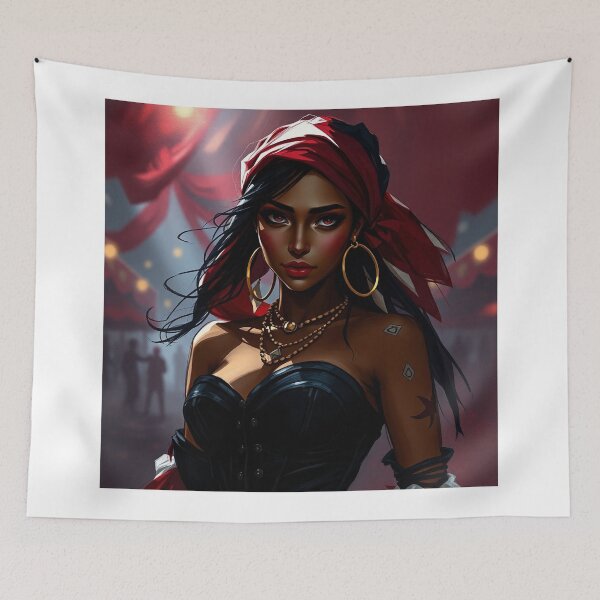 Item preview,  Beautiful Romani Gypsy girl illustration designed and sold by Vintage Designs +.
